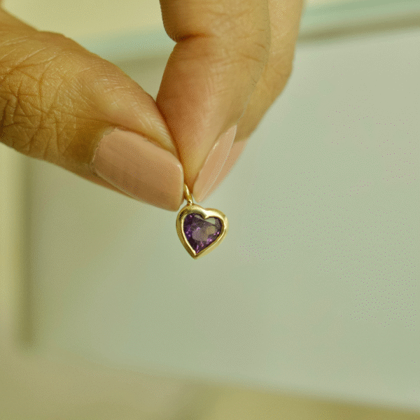 Ameythst heart charm/pendant - Image 2