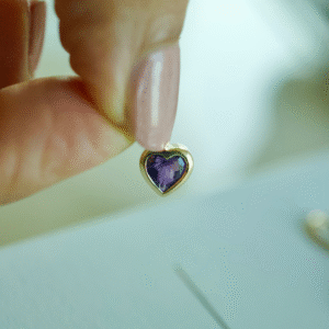 Ameythst heart charm/pendant