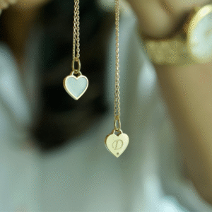 Breastmilk Heart pendants with classic FONT engraved.