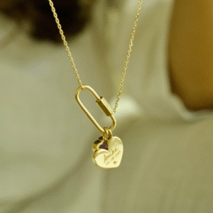 Twin Bond: Layered Lock Necklace with Personalized Engraving